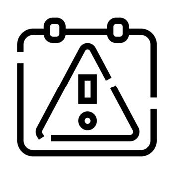 calendario icono demostración pendiente evento advertencia o alerta vector