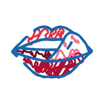 resumen garabateado labios dibujo con vistoso popular Arte estilo vector
