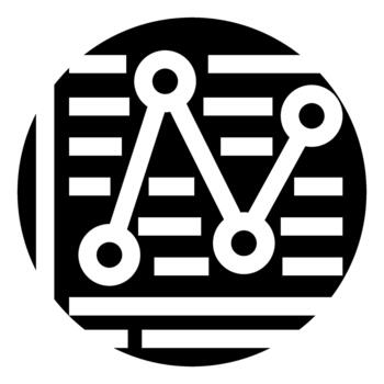 Data analytics and business growth line graph icon vector