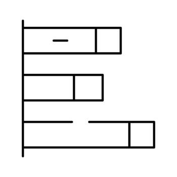 Horizontal bar chart presenting data analysis vector