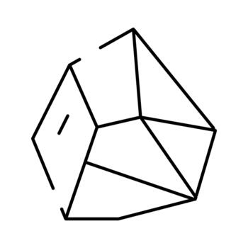 Abstract geometric incomplete shape with connecting lines vector