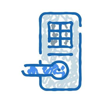 Smart lock drawing showing keyless entry and security vector