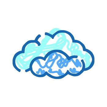 Cloud drawing showing weather and data concepts vector