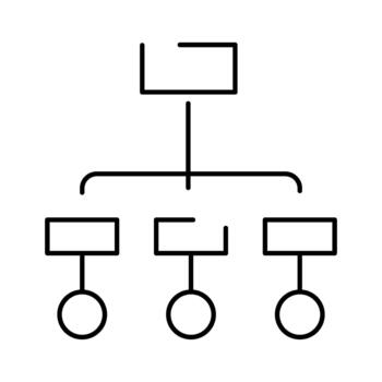 edificio negocio estructura con un jerárquico organización gráfico diagrama vector