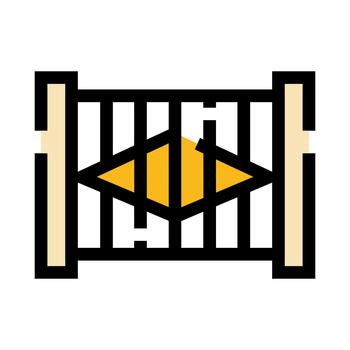 Decorative gate icon representing home security and property access vector