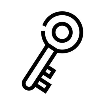 Key icon symbolizing security unlock access and solution vector