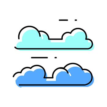 Weather forecast icons showing clouds and atmospheric conditions vector
