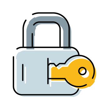 candado con llave desbloqueo datos seguridad acceso concepto vector