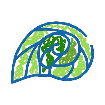 resumen cáscara dibujo con azul espiral líneas y verde garabatos vector