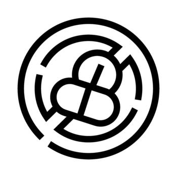 Cryptocurrency symbol within circular maze outlining challenges vector