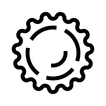 Loading progress line icon showing data processing steps vector