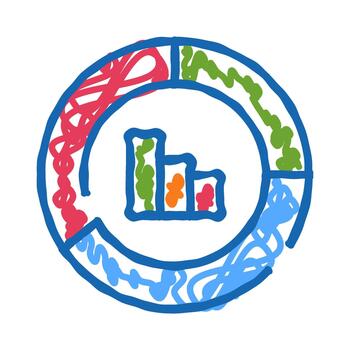 Data analysis cycle process with business workflow chart vector