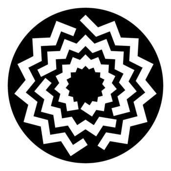 Abstract geometric zig zag pattern inside circle vector