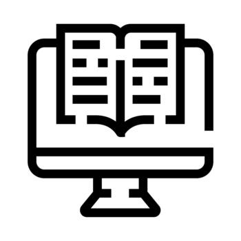 Digital book icon displaying virtual learning education vector