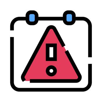Calendar icon showing important deadline event warning vector