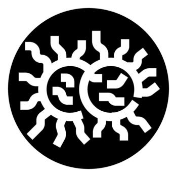 doble estilizado soles creando resumen mínimo icono vector