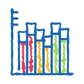 mano dibujo bar gráfico representando datos análisis y financiero crecimiento vector