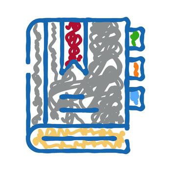 libro con múltiple marcadores y resumen texto vector