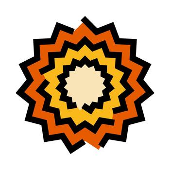 resumen rayos de sol explosión icono con zigzag líneas vector