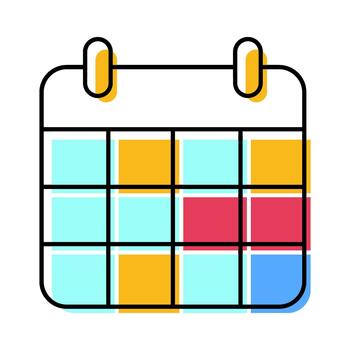 Colorful calendar icon showing planning and scheduling concept vector