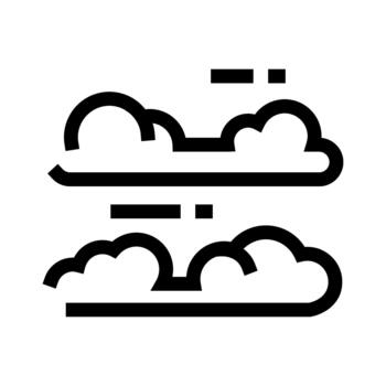 Wind blowing through clouds weather forecast icon vector