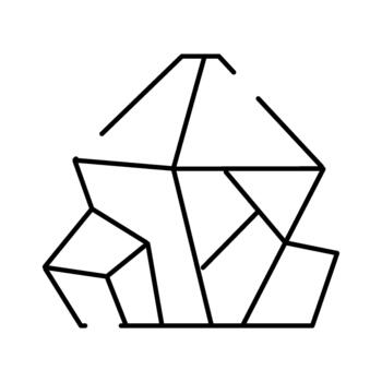 Abstract geometric lines forming a crystal shape outline vector