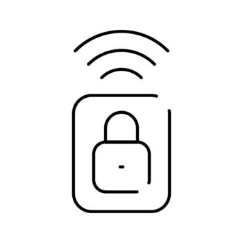 Smart lock icon showing wireless security technology vector
