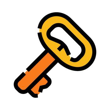 Key bottle opener tool icon unlocking access vector