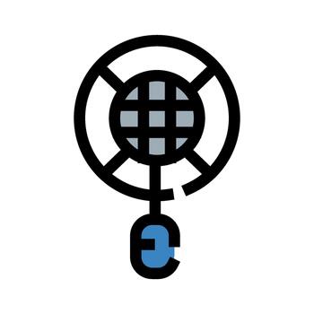 Global network connecting with computer mouse icon vector