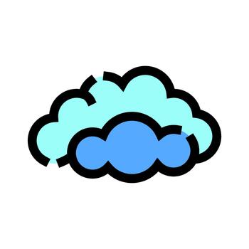 Cloudy weather forecast symbol for meteorology application vector