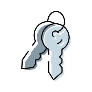 Keys on a keyring representing security and home access vector