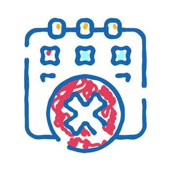 Broken washing machine doodle showing malfunction error vector