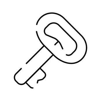 Minimalist outline key icon unlocking access and security vector