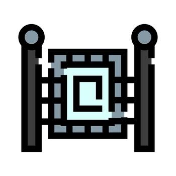 Decorative gate barrier representing security and property division vector