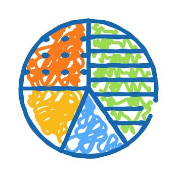 Hand drawing colorful pie chart data infographics vector