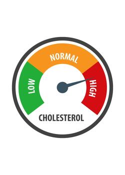 Cholesterol level meter with high and low fat test stock illustration vector