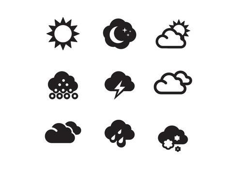 Weather widgets template icons for computing web and app stock illustration vector