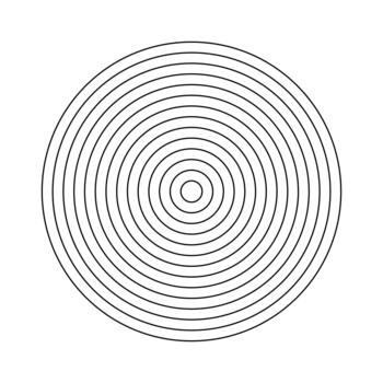 Polar grid of 13 concentric circles. Blank polar graph paper. Circle diagram divided on thirteen equal segments. Wheel of life, habits tracker. Simple coaching tool for visualizing. vector