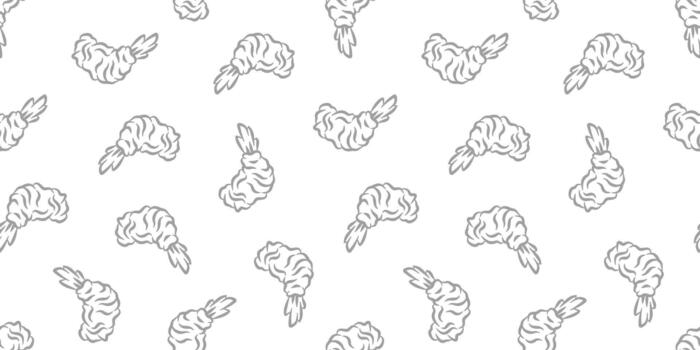 Prawn Tempura Pattern. Shrimp Seamless pattern Background. Crispy Shrimp Tempura Background. Seafood Pattern Design. Shrimp Seamless pattern Background. Crispy Shrimp Tempura Background. vector