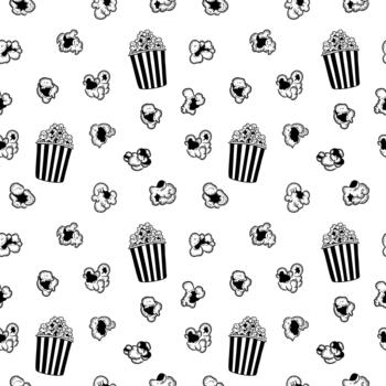 palomitas de maiz mullido copos modelo. palomitas de maiz modelo para embalaje meriendas. palomitas de maiz antecedentes modelo. garabatear palomitas de maiz sin costura modelo antecedentes. vector