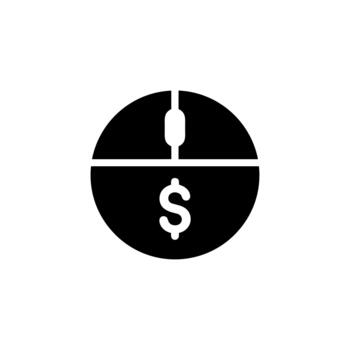 sencillo plano ratón hacer clic dólar firmar digital en línea pago icono vector