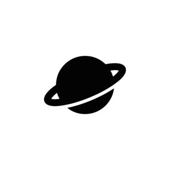 Simple Silhouette Planet with Ring Orbit Icon Design Element vector