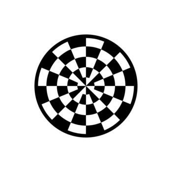 Simple Black and White Checkered Circular Pattern Graphic Design Element vector