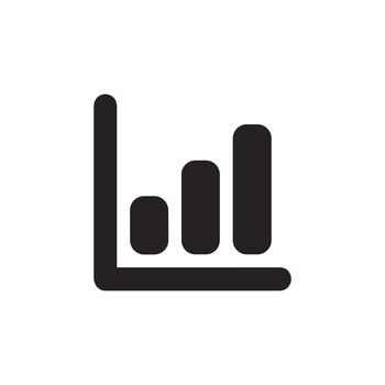 Simple Bold Bar Graph Icon with Rounded Corners Illustration Element vector