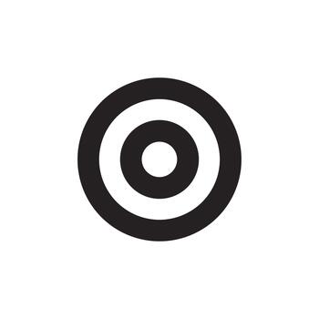 Minimalist Black and White Concentric Circle Target Shape Graphic Element vector