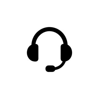 sencillo sólido auriculares con micrófono comunicación cliente Servicio apoyo icono vector