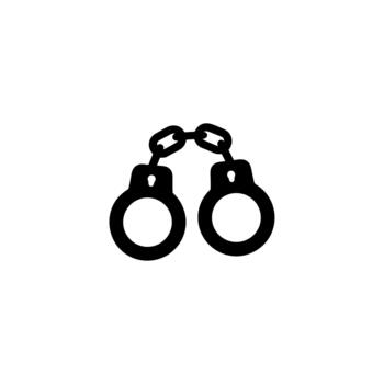 Simple Line Style Handcuffs with Chain Linked Criminal Justice Icon vector