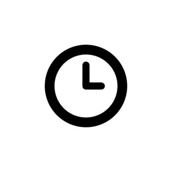 Simple Outline Hour Minute Second Indication Time Clock Icon vector