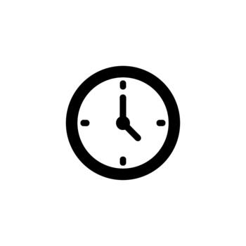 Simple Flat Clock Icon Showing Four O'Clock Time Sign vector