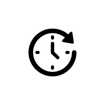 Simple Line Clock with Arrow Icon Concept for Time Management vector